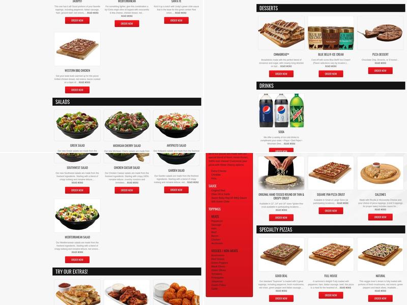 Blackjack Pizza & Salads Menu