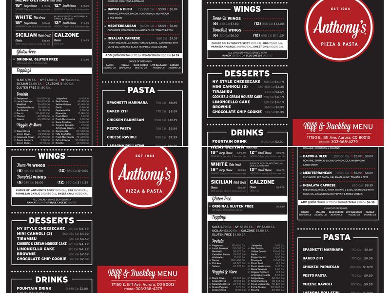 Anthony's Pizza & Pasta Menu
