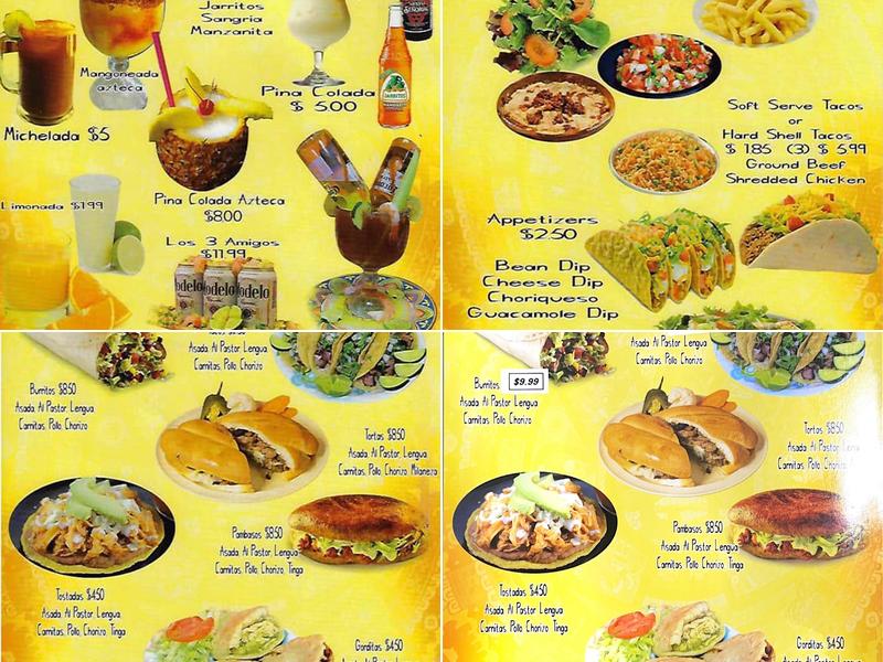 Azteca De Oro Menu