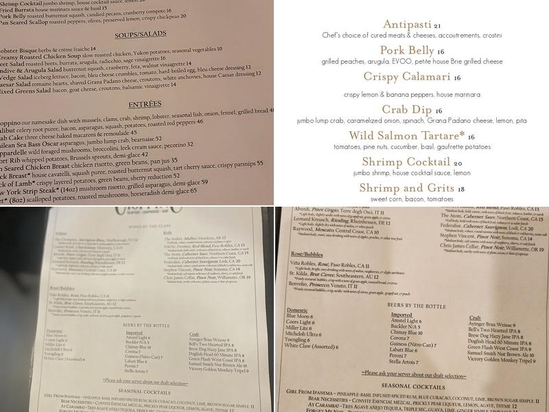 Cioppino Seafood and Steakhouse Menu