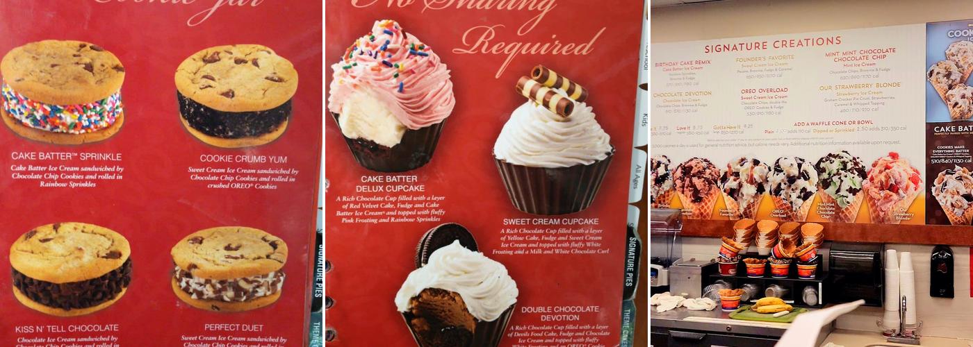 Cold Stone Creamery Menu