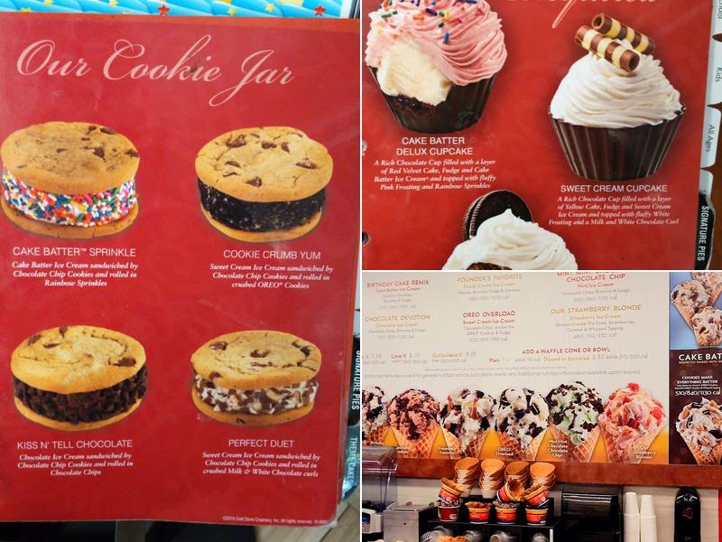 Cold Stone Creamery Menu