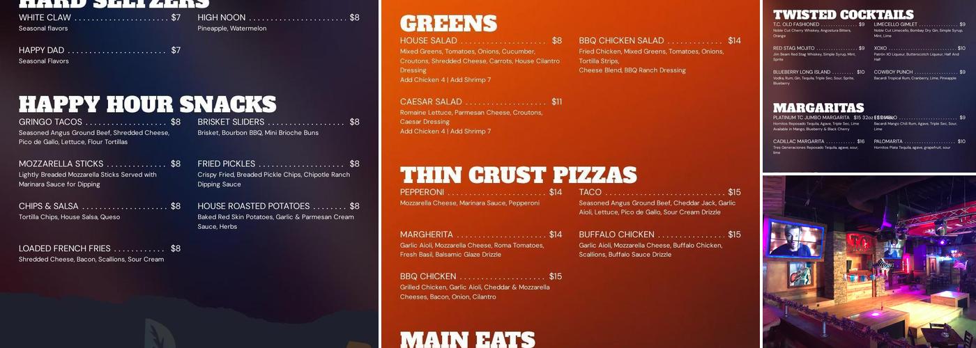 Tequila Cowboy Menu