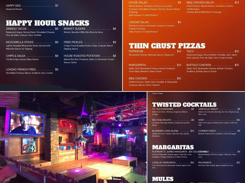 Tequila Cowboy Menu