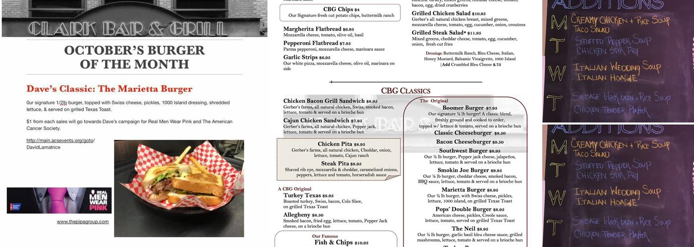 Clark Bar & Grill Menu