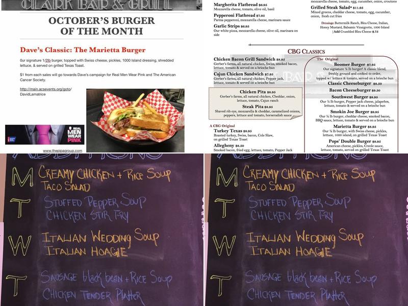 Clark Bar & Grill Menu