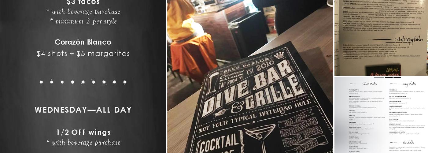 Dive Bar & Grille (South Side) Menu