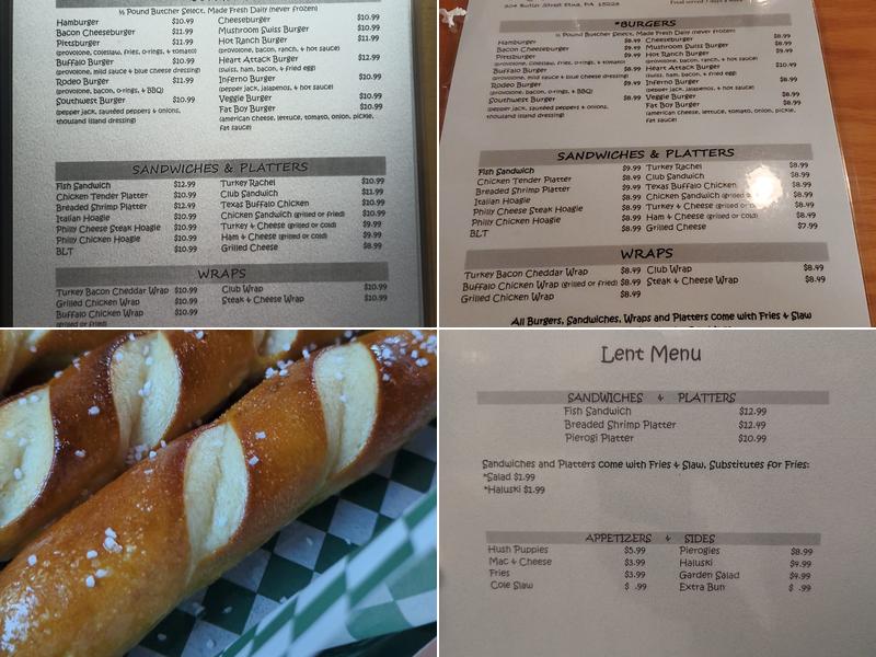 E Town Bar & Grill Menu