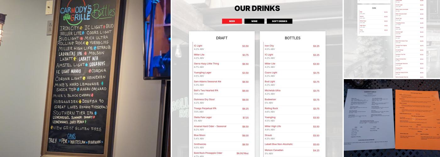 Carmody's Grille Menu