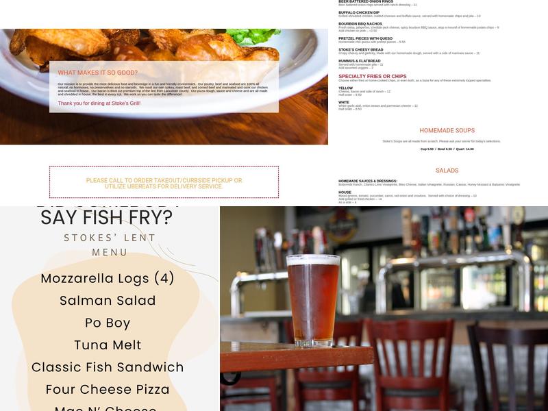 Stoke’s Grill Menu