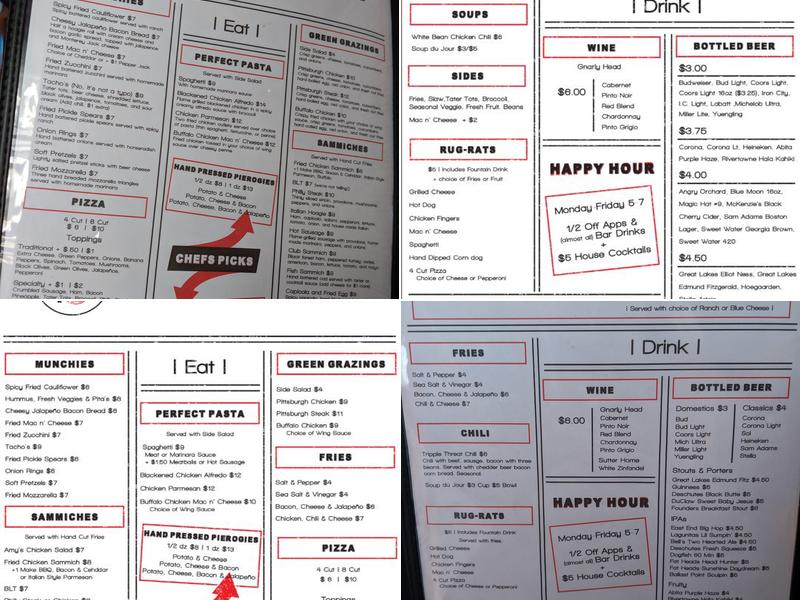 Back Burner Bar & Grill Menu