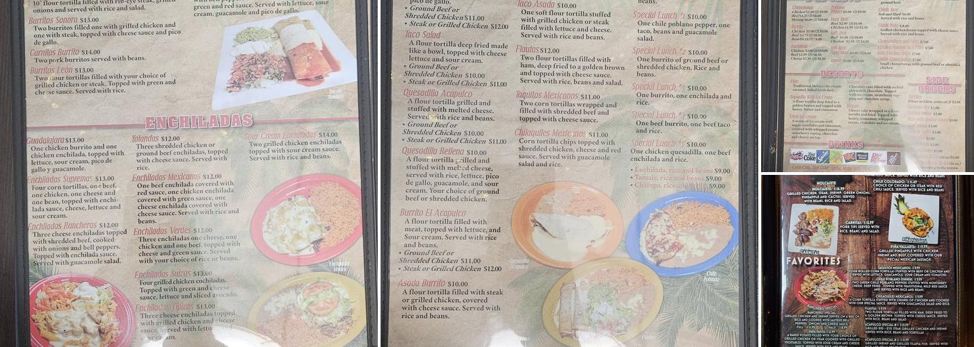 El Acapulco Menu