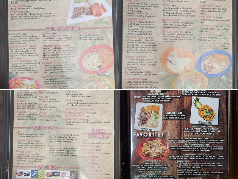 El Acapulco Menu