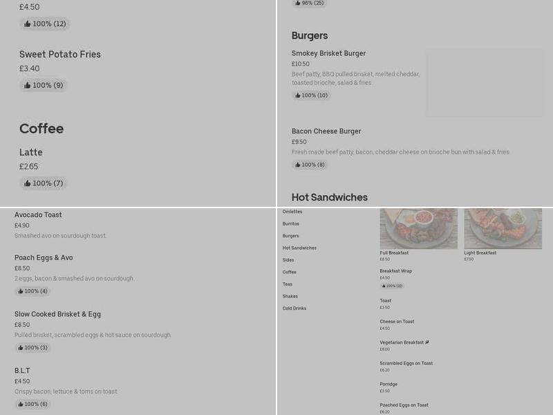 Amigo's Coffee Bar Menu