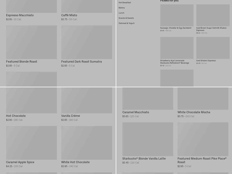 Starbucks Menu