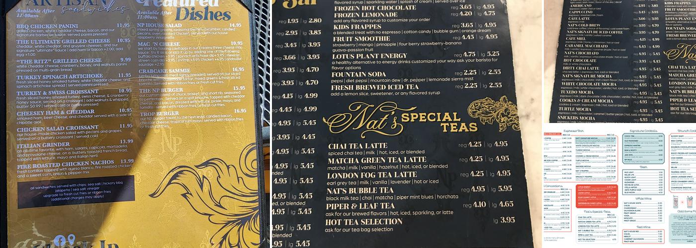 Nat's Place Menu