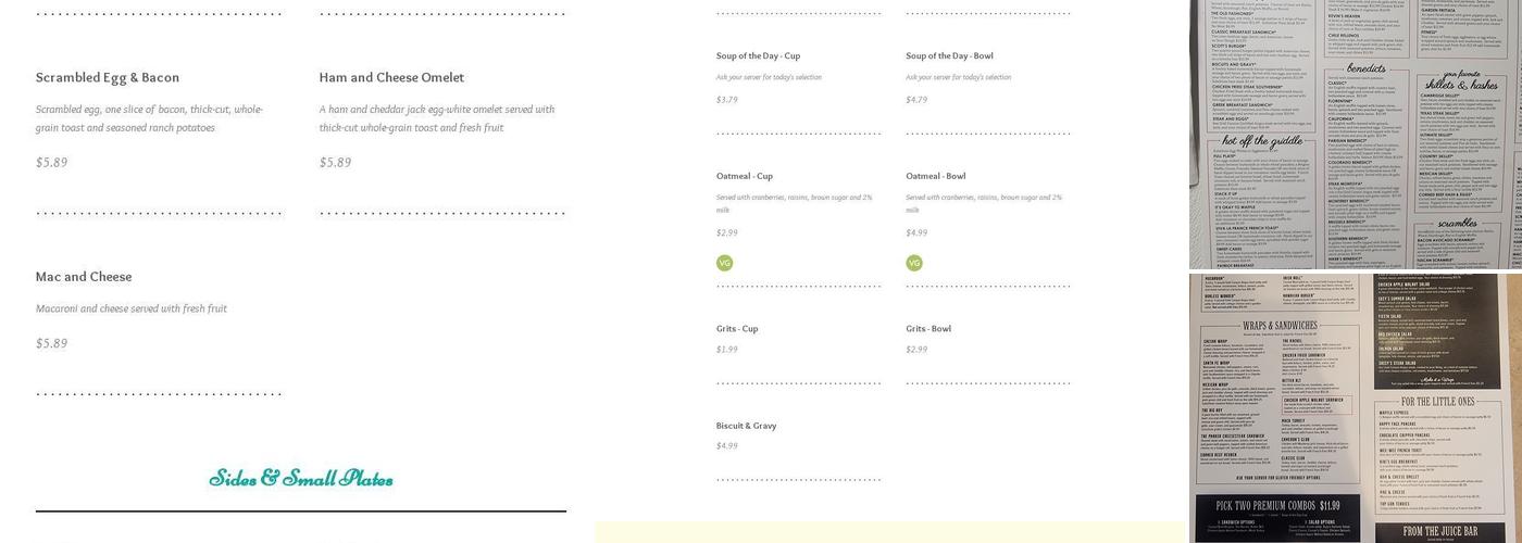 Bread & Butters Menu