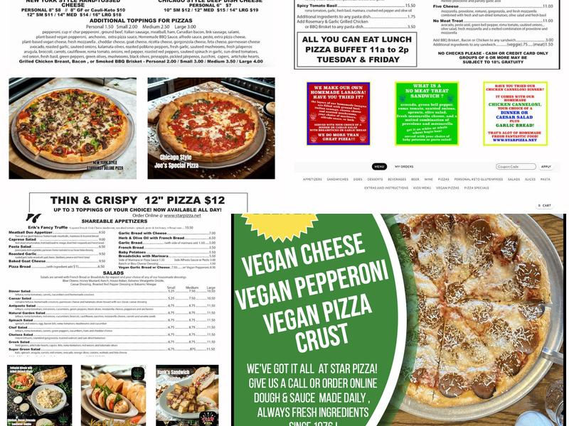 STAR PIZZA Menu