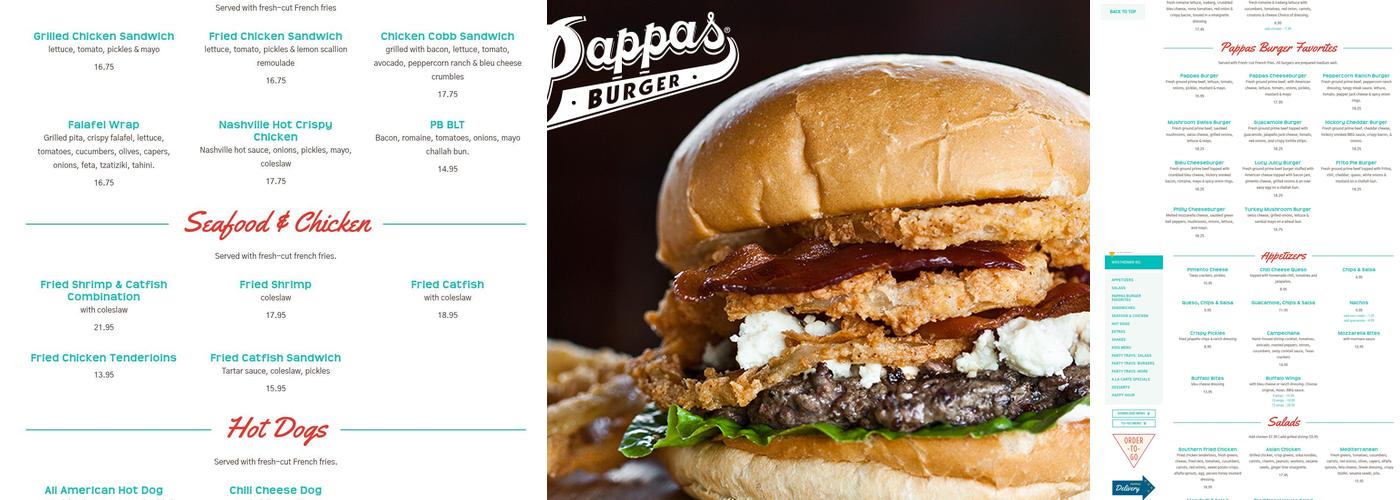 Pappas Burger Menu