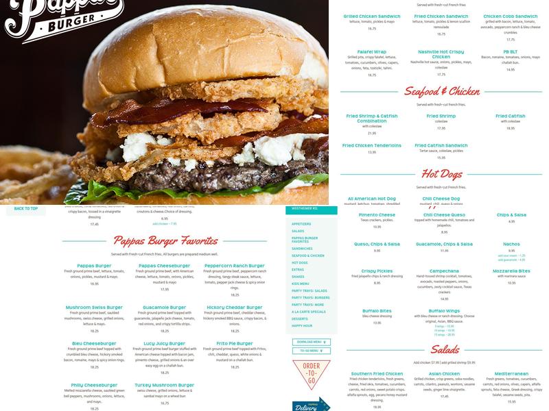 Pappas Burger Menu