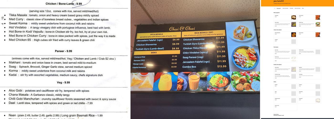 Chai & Chai Ethnic Kitchen Menu