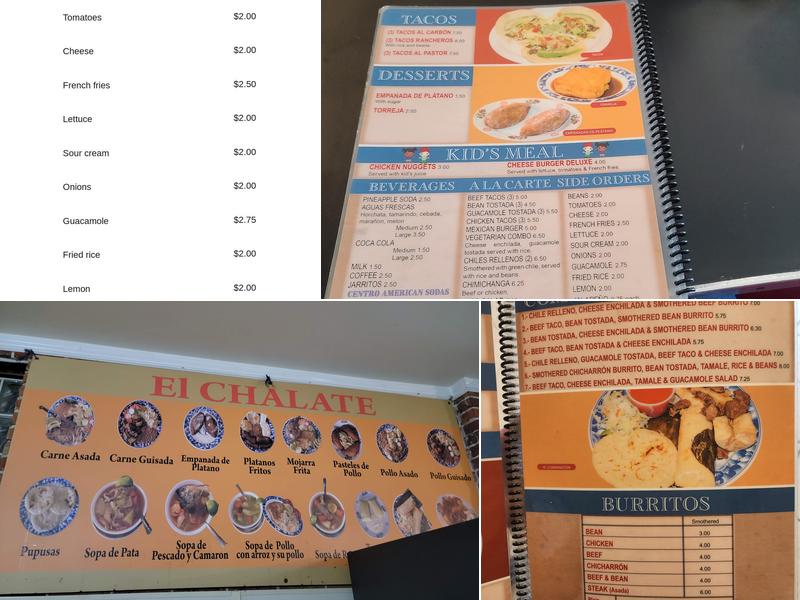 El Chalate Restaurant Menu