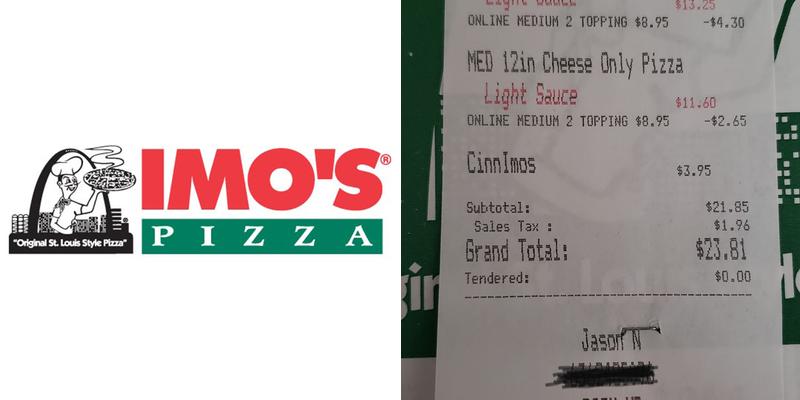 Imo's Pizza Menu