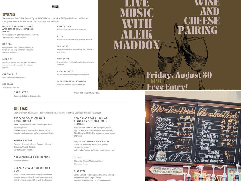 Kunjani World Coffeehouse Menu