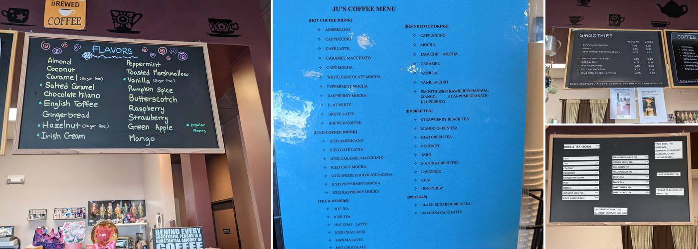 Ju's Coffee Menu