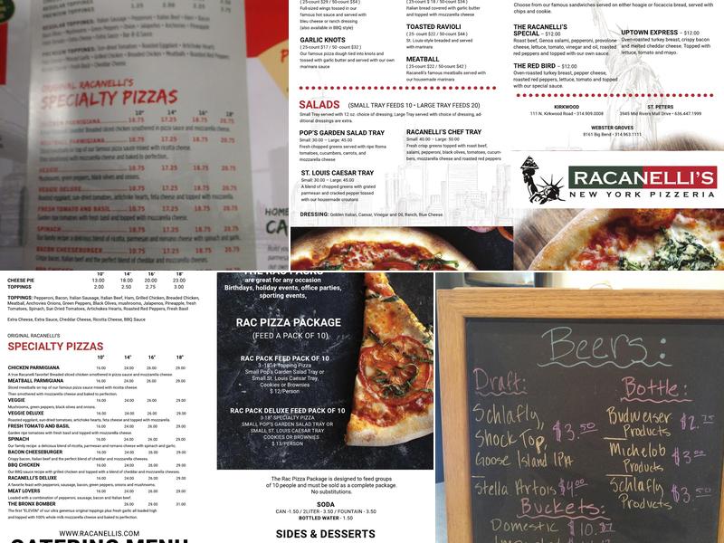 Racanelli’s New York Pizzeria Menu