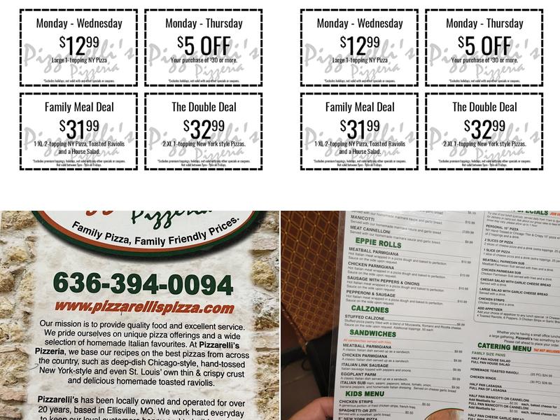 Pizzarelli’s Pizzeria Menu