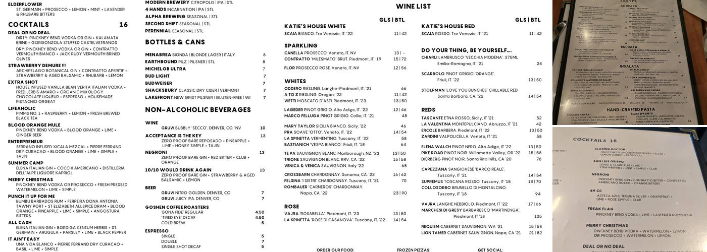 Katie's Pizza & Pasta – Rock Hill Menu