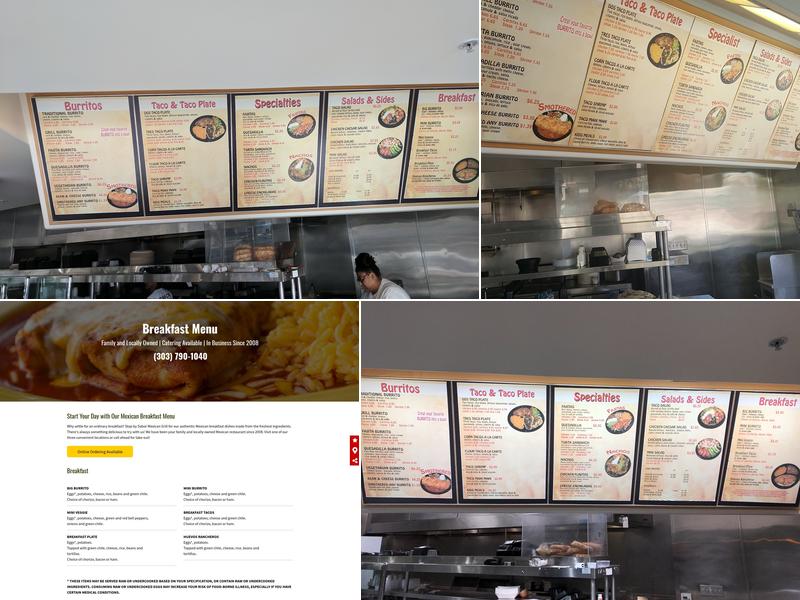 Sabor Mexican Grill Menu