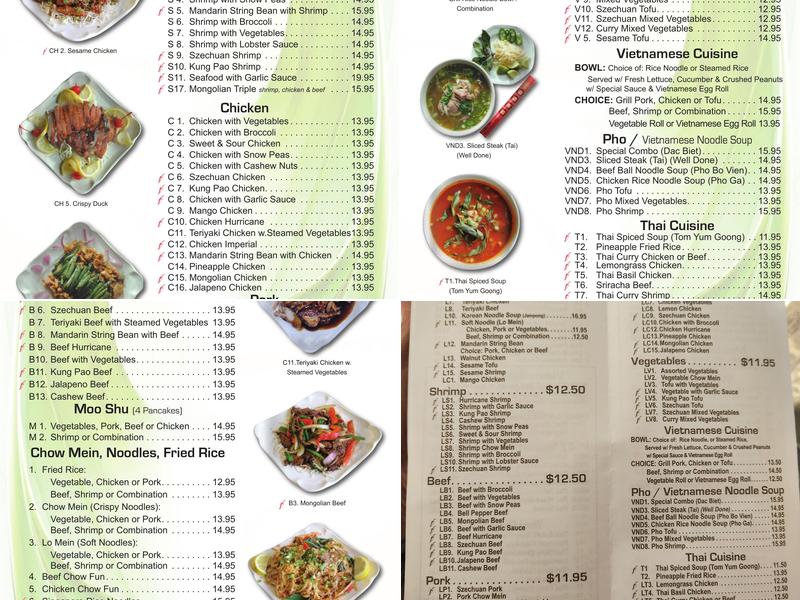 Cherry Village Asian Grill Menu