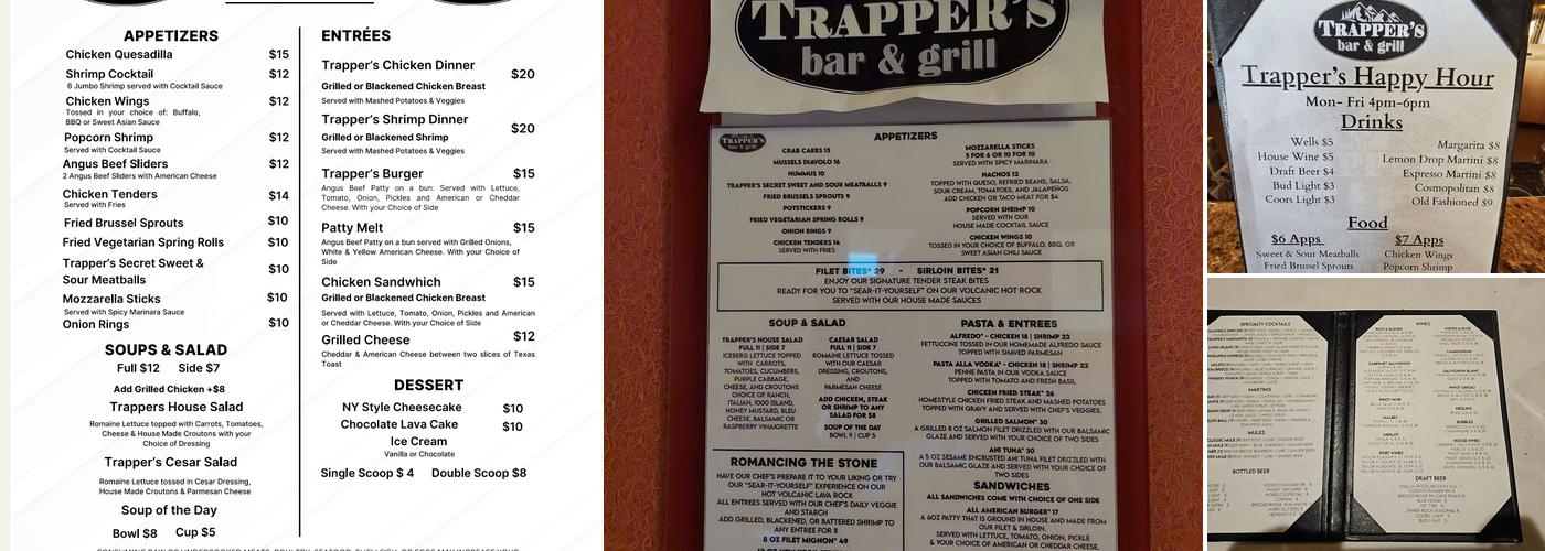 Trapper's Bar & Grill Menu