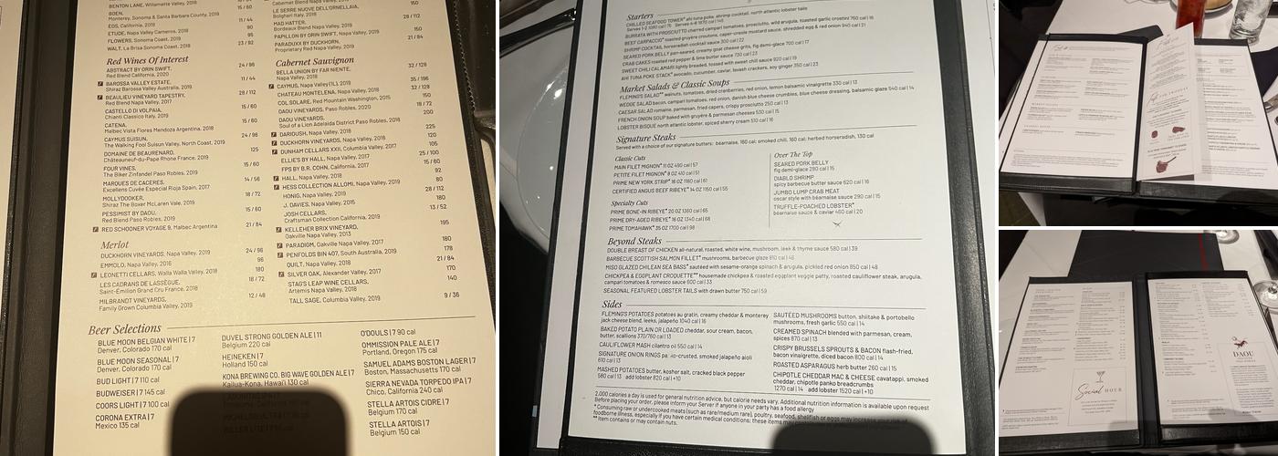 Fleming’s Prime Steakhouse & Wine Bar Menu