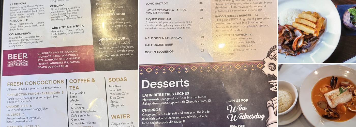 Latin Bites Menu