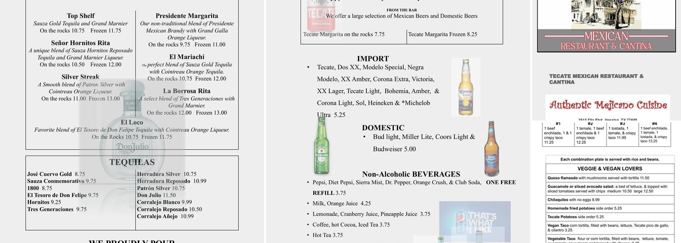 Tecate Menu
