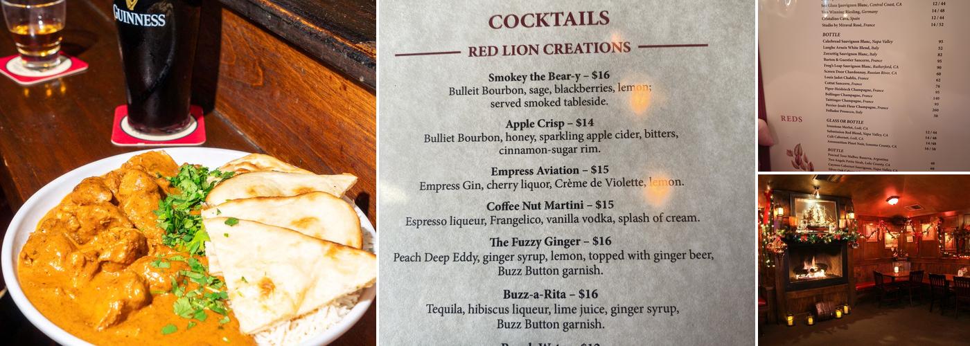 Red Lion British Pub Menu