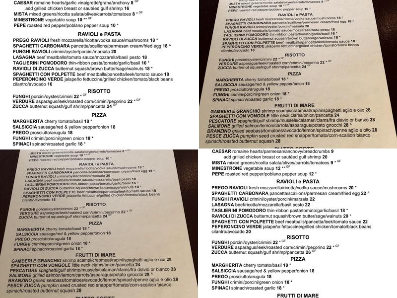 Prego Menu