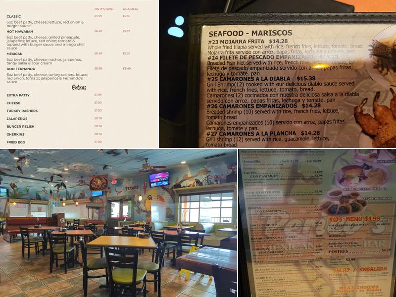 Pericos Mexican Cafe Menu