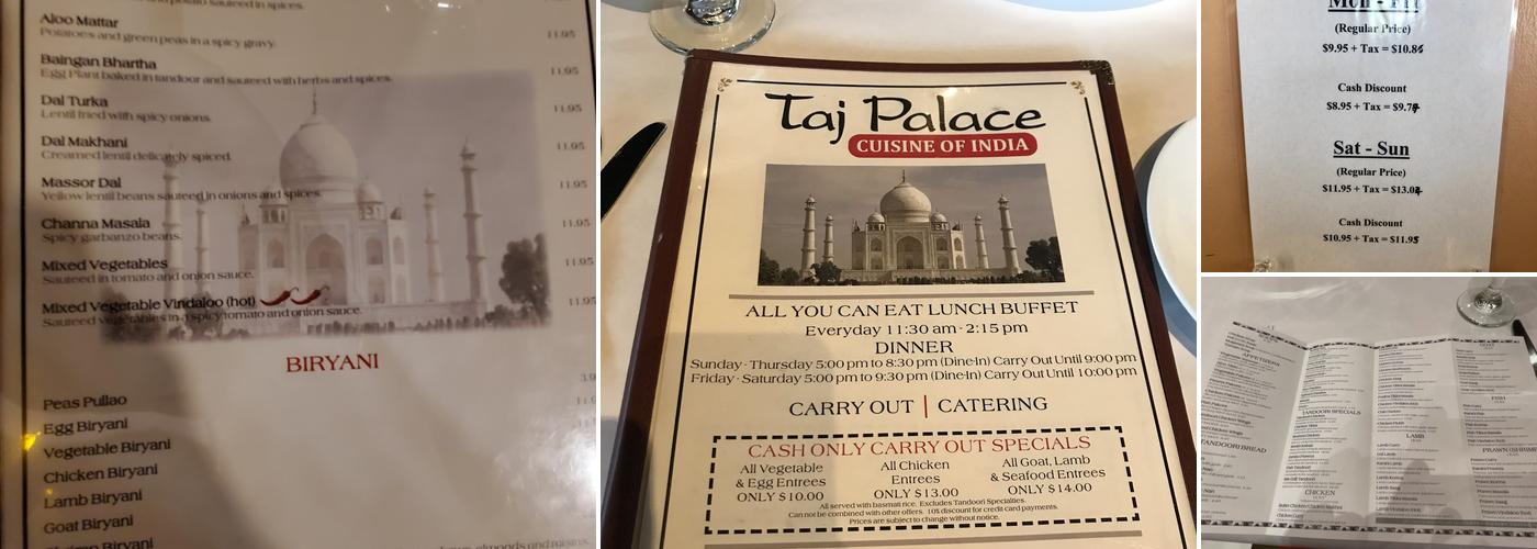 Taj Palace Menu