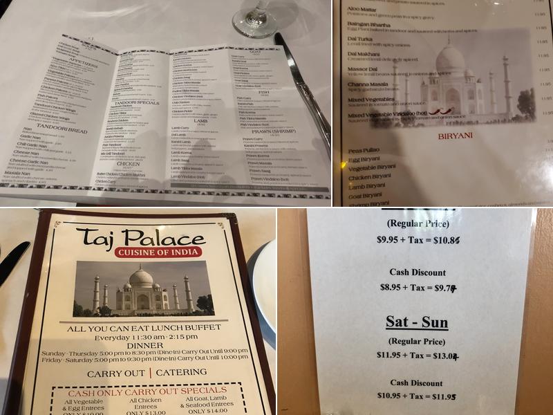 Taj Palace Menu
