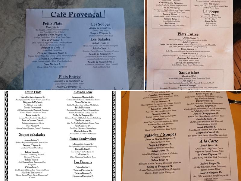 Cafe Provencal Menu