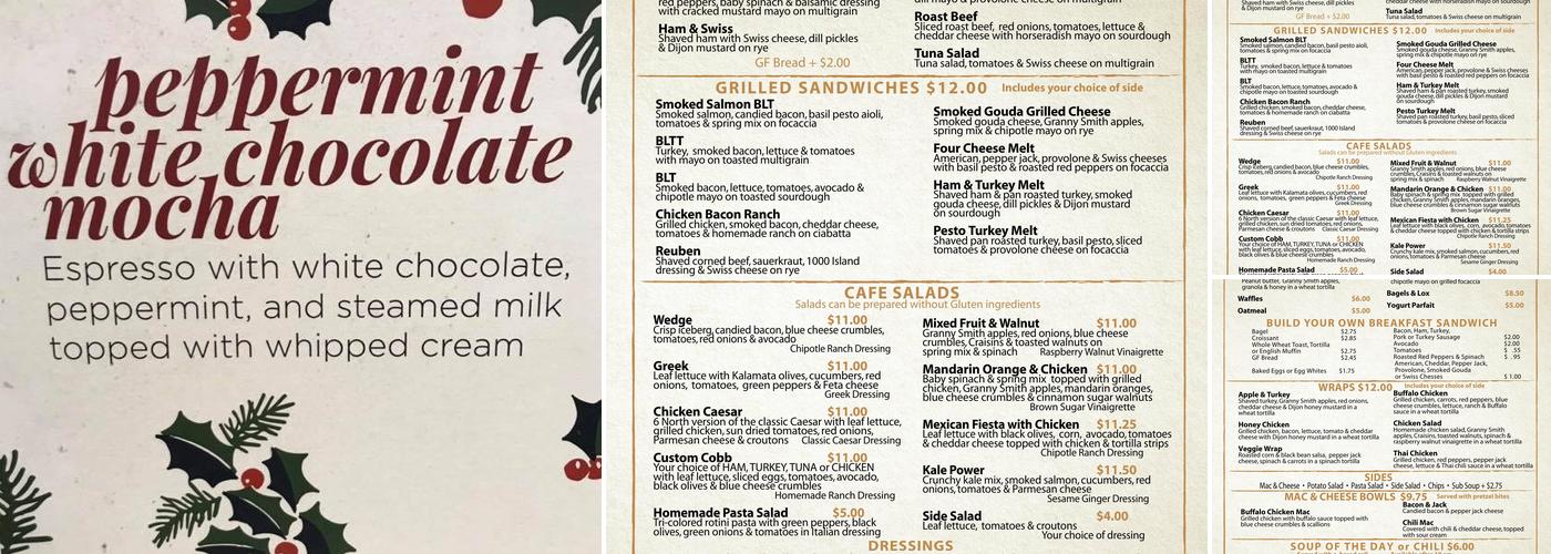 Six North Cafe Menu