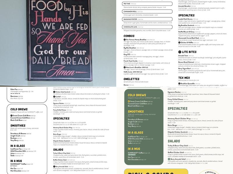 Sunny Street Cafe Menu