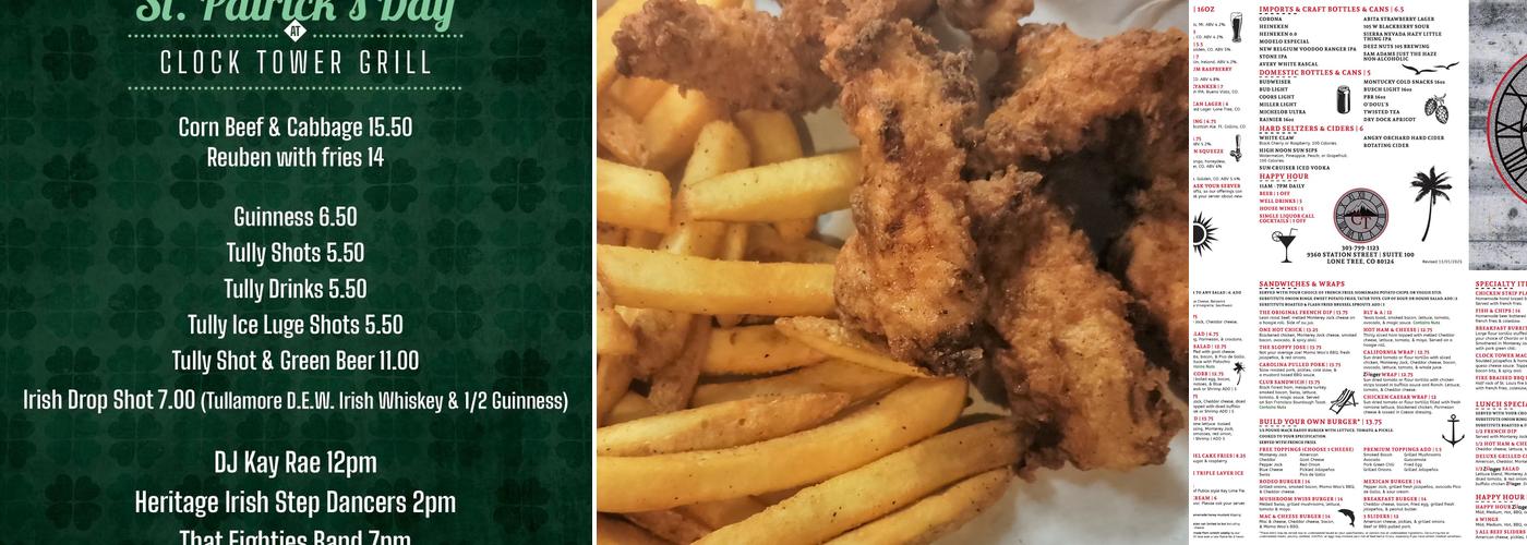 Clock Tower Grill Menu