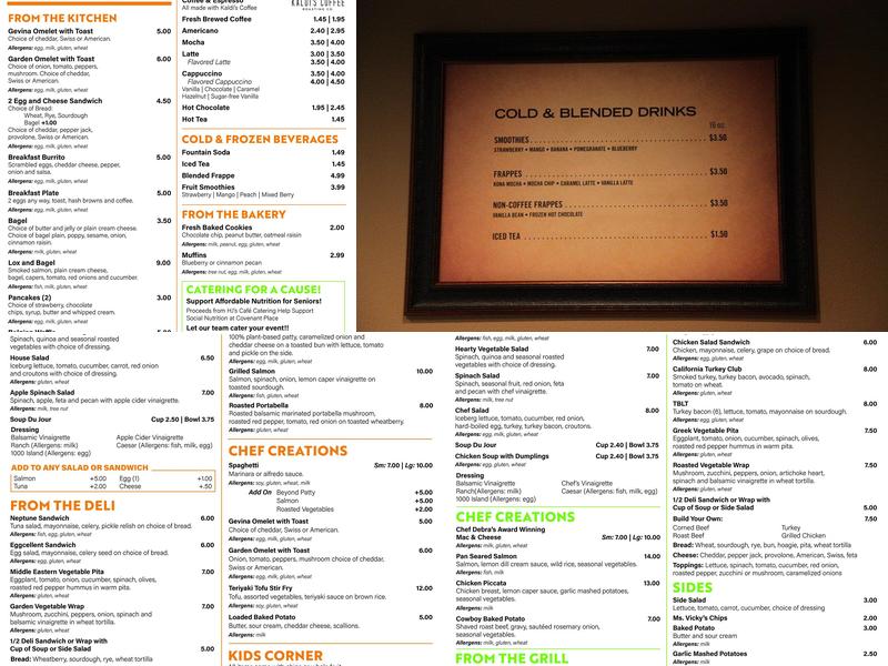 Covenant Cafe Menu