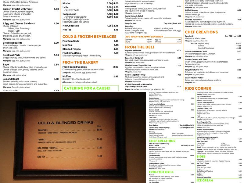 Covenant Cafe Menu