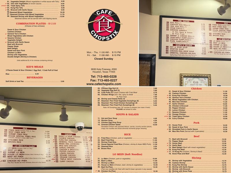 Cafe Chopstix Menu